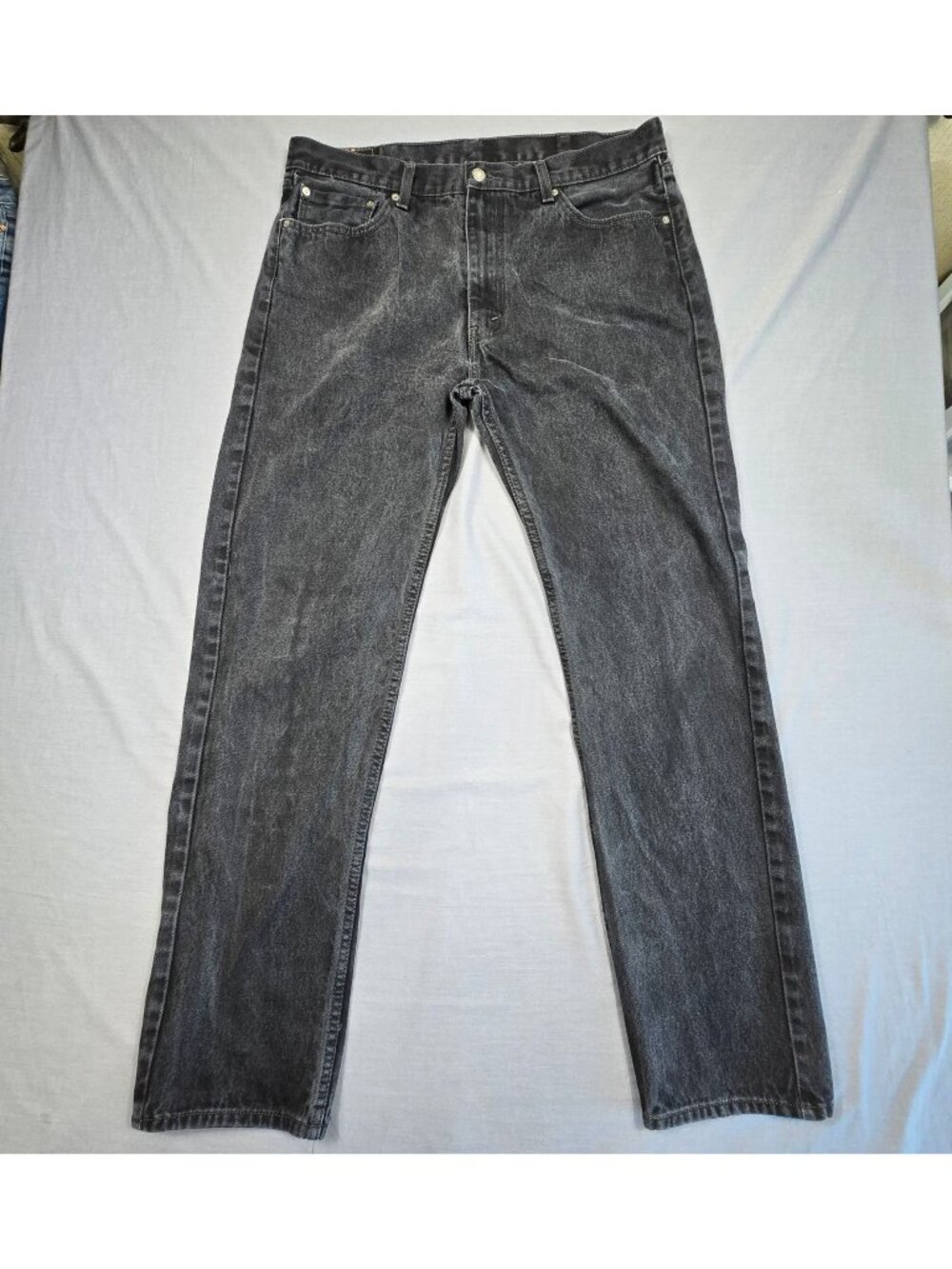 Levis 505 Mens Jeans W38 L36 Black Denim Straight Fit Style
